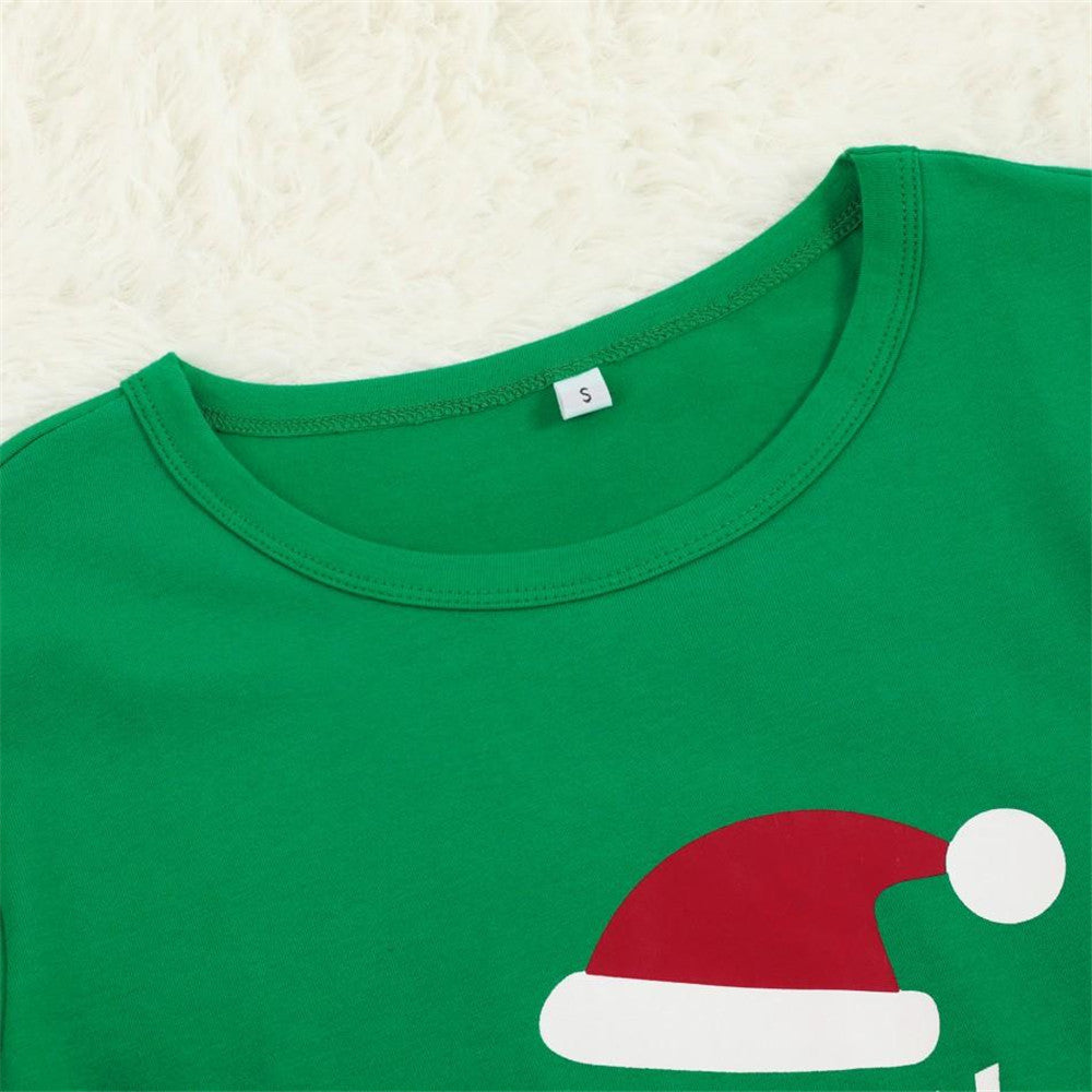 Set Christmas Puppet Print Parent-child Outfit