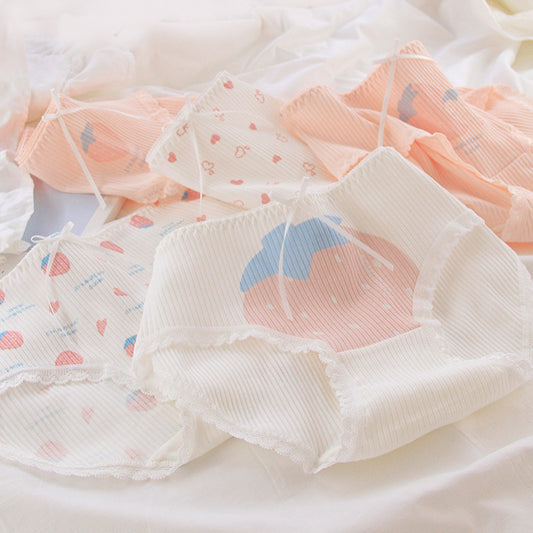 Comfortable Cotton Crotch Mid-waist Briefs