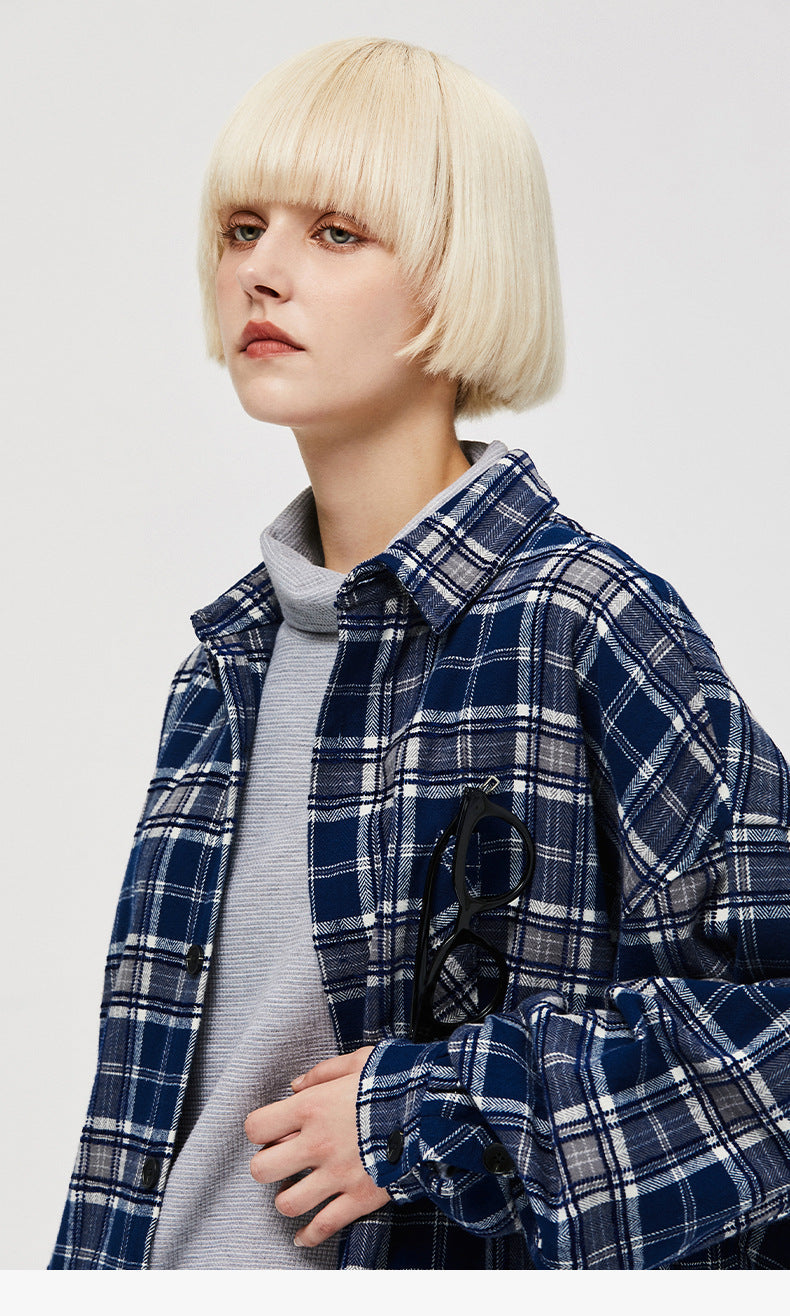 Men's Heavy High Street Brushed Plaid Shirt