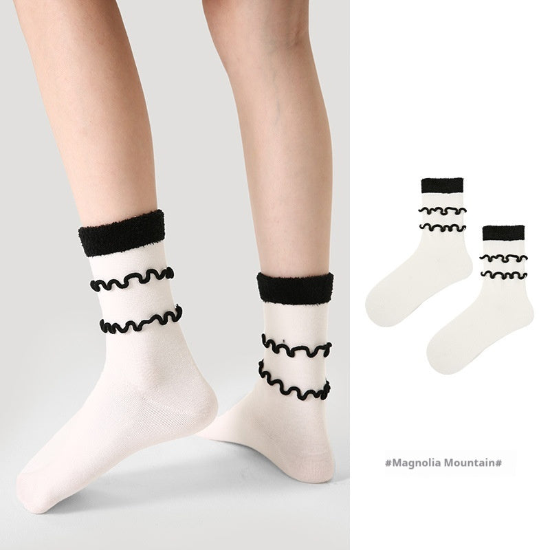 Niche Vintage Court Style Thin Middle-long Stockings