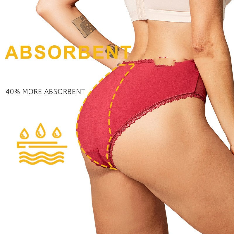 Sexy Lace Washable Women's Underwear Leak Proof