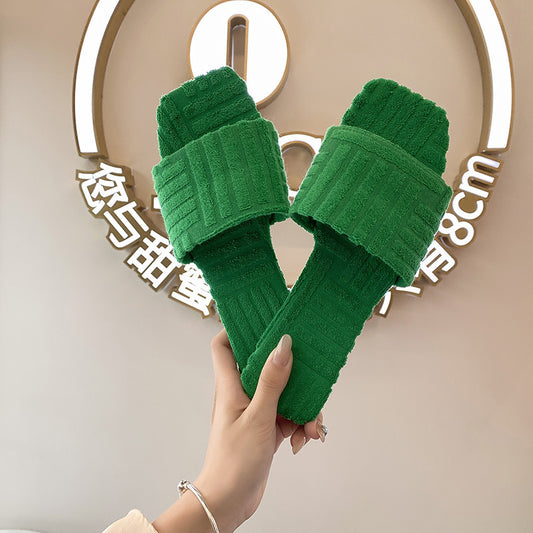 Women's Fashion Personality One Word Sandals And Slippers