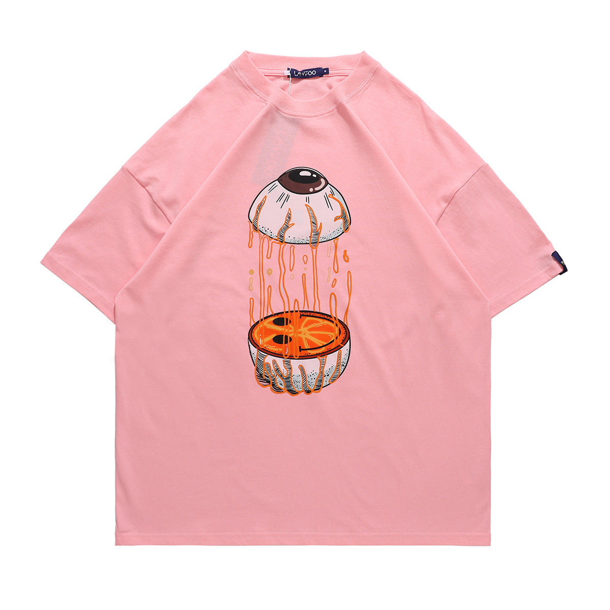 Eye Print Oversize Couple Short-sleeved T-shirt Men And Women Can Wear
