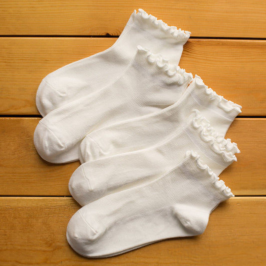 Wooden Ear Lace Children's College Style Cute Girl Socks