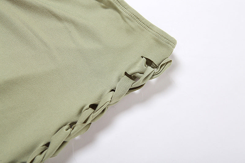 Street Fashion Solid Color Hollow Skinny Trousers Casual Pants