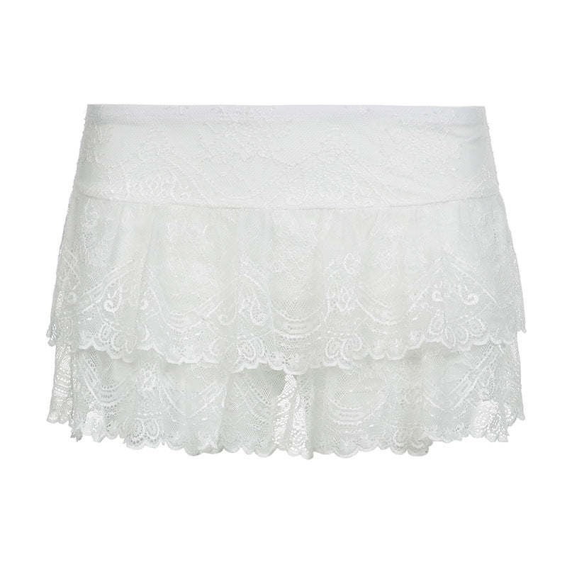 Pure Sexy Lace Low Waist Skirt Pants French