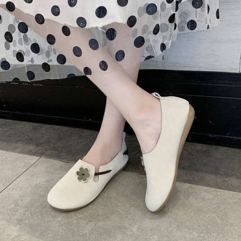 Mori Women's Retro Peas Shoes Lightweight Flat Pumps