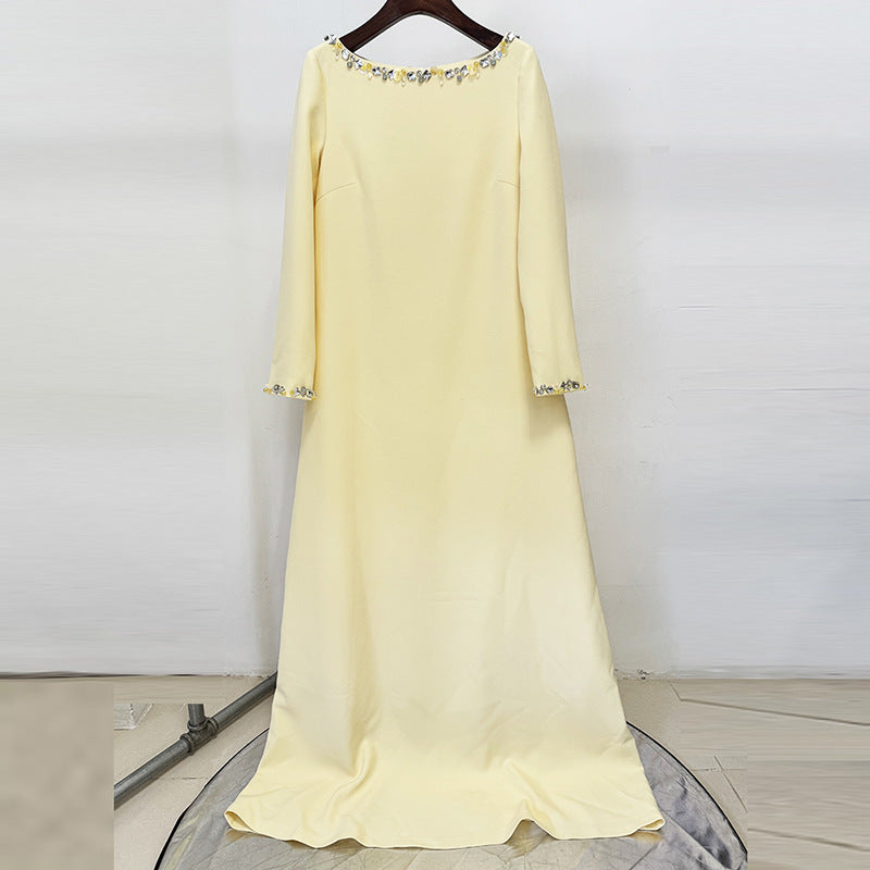 Fashionable Minimalist Beaded Loose-fitting Long Dress