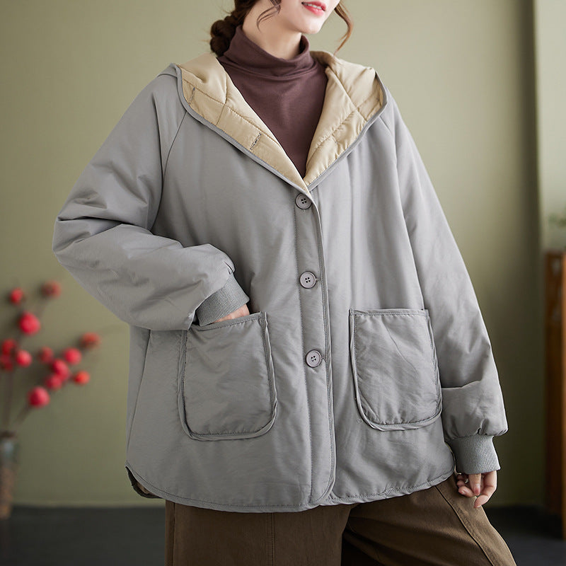 Loose Slimming And Fashionable Cotton-padded Coat