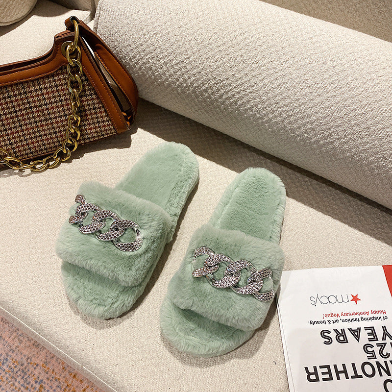 Women's Fashion All-match Non-slip New Style Plush Slippers