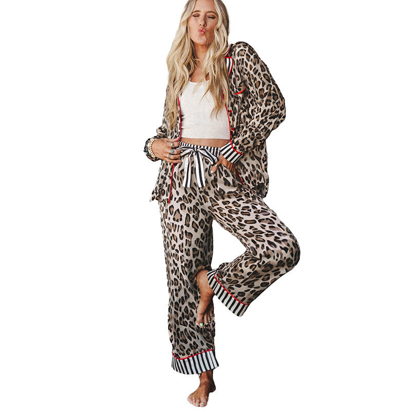 Women's Fashionable Leopard-Print Single-Breasted Multi-Button Suit