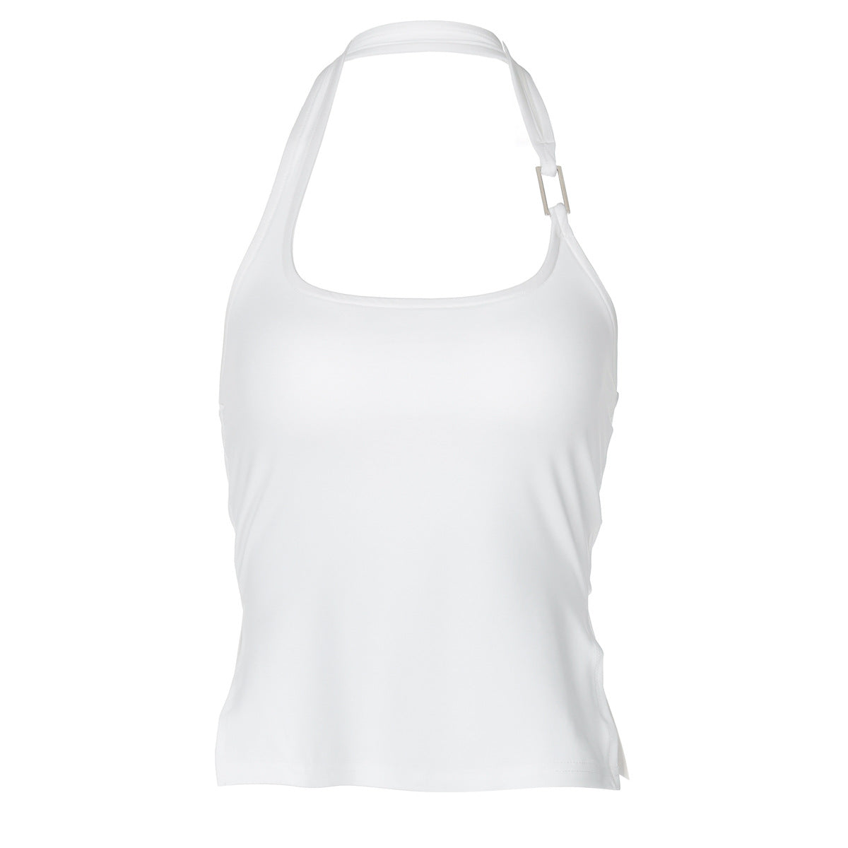 Side Opening Ultra Short Slim Street Style Pure Color Halter Women's Clothing Small Sling