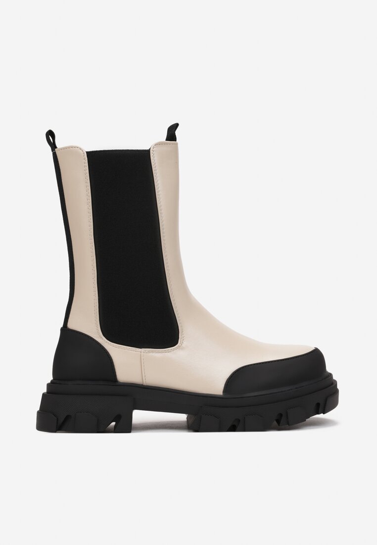 Smoke Tube Boots Stitching Thin Thin Boots Women's Short Boots Single Boots Mid-tube Thick Bottom