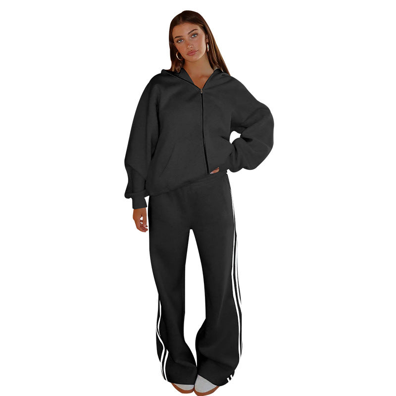 Women's Fashionable Casual Loose Hoodie And Pants Set