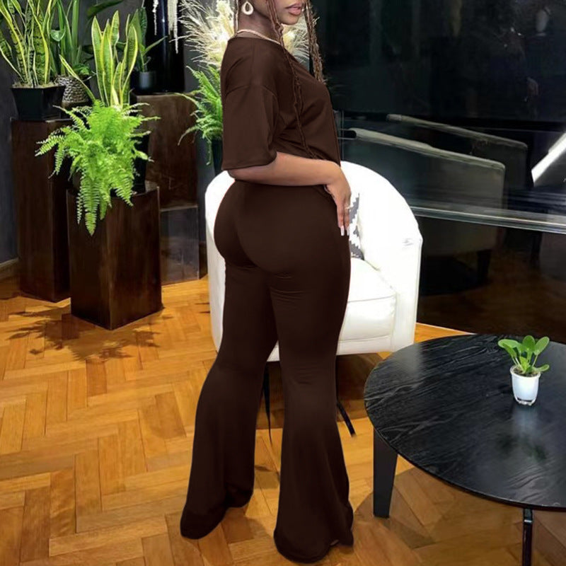 Long Wide-leg Pants Elegant Commute Two-piece Set