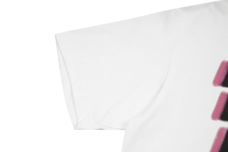 Large-Area Printed Letter Short-sleeved T-shirt For Men And Women