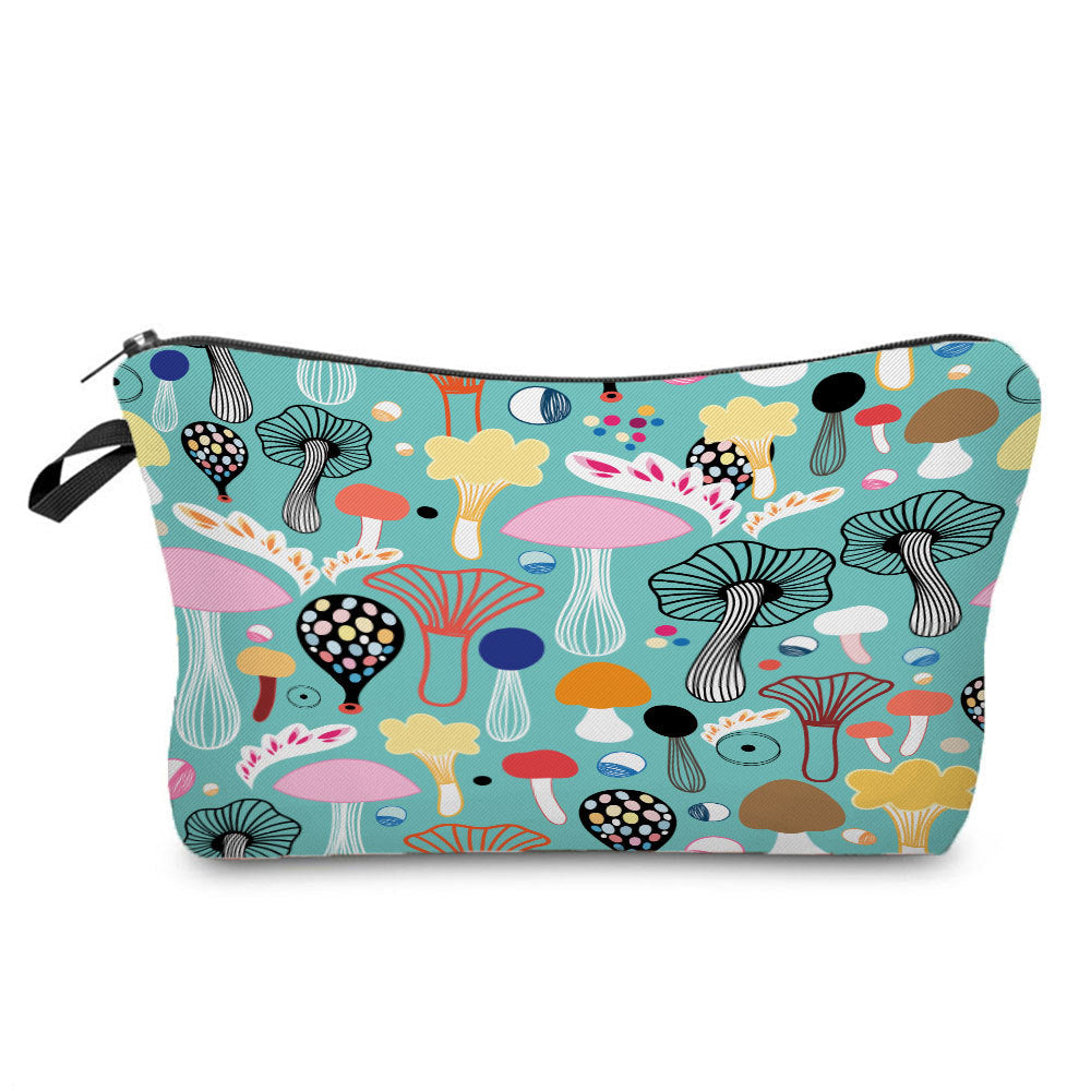 Cartoon Mushroom Dumpling Type Printed Makeup Bag