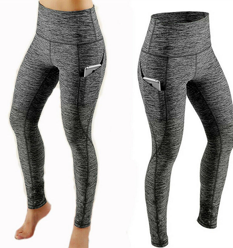 High-waisted Butt-lifting Slim-fit Sports Leggings With Side Pockets