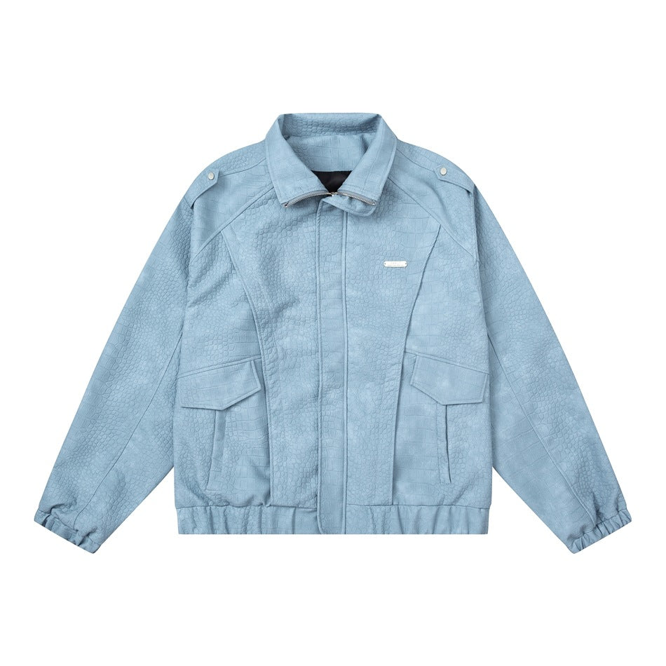 American Retro Papels PU Leather Motorcycle Coat Fashion