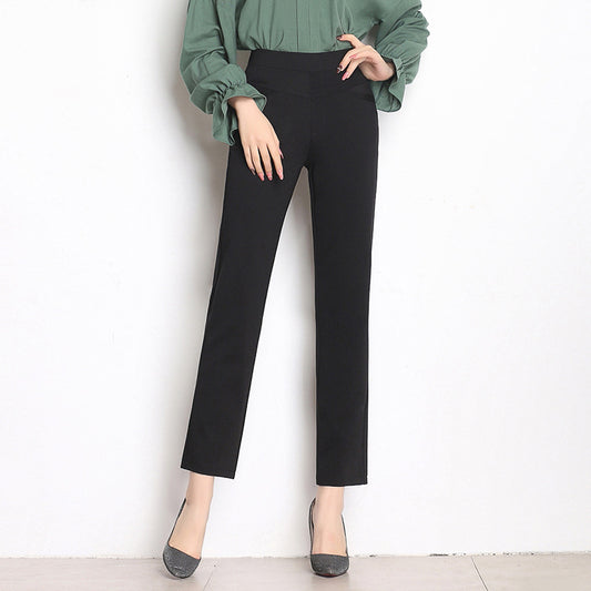 High Waist Knit Four-sided Stretch Straight