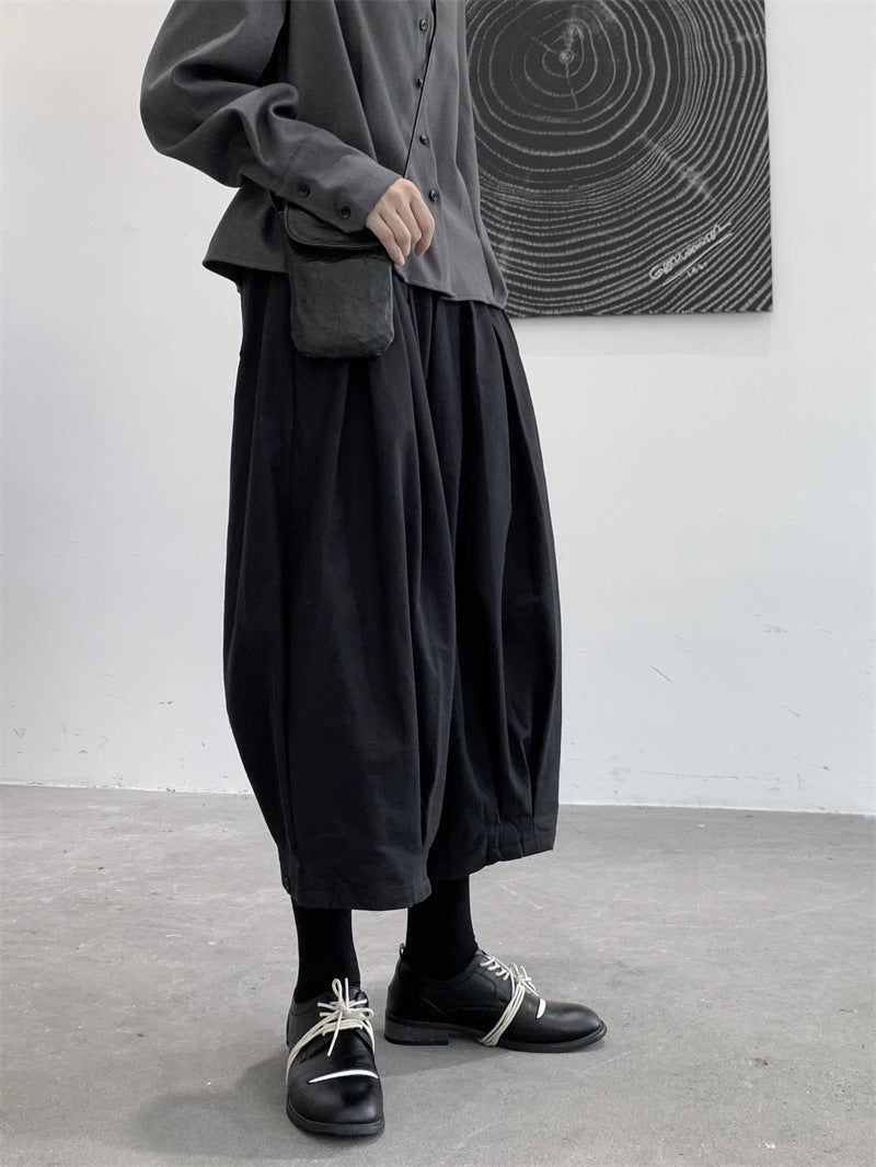 Thick Loose Wide-leg Casual Pants Female Pinch Pleated