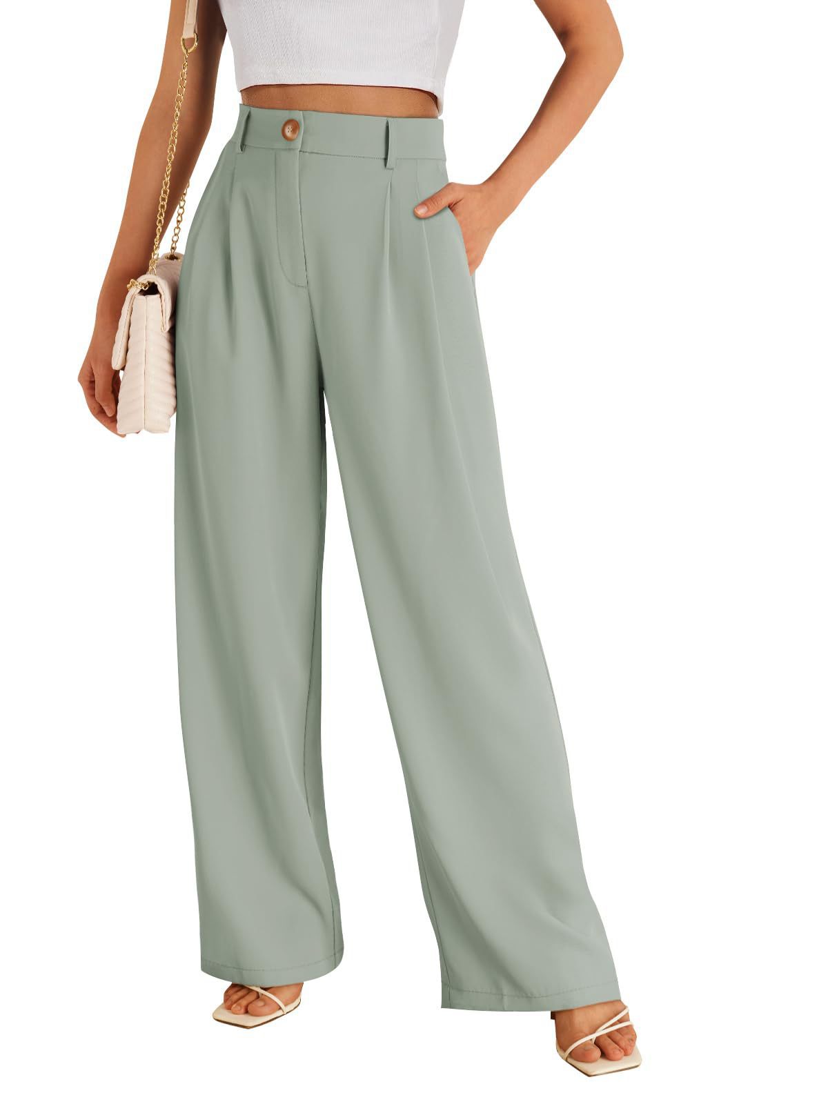 Women's Pocket High Waist Straight All-matching Casual Zipper