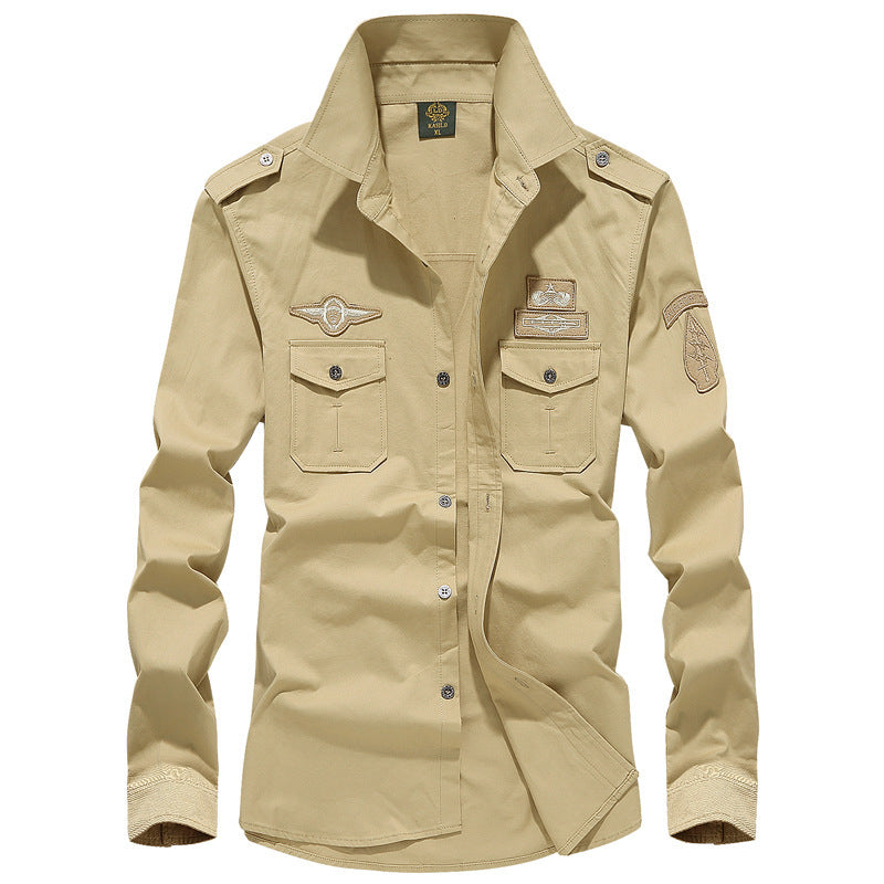 Men's Cotton Long Sleeve Shirt Plus Size Casual