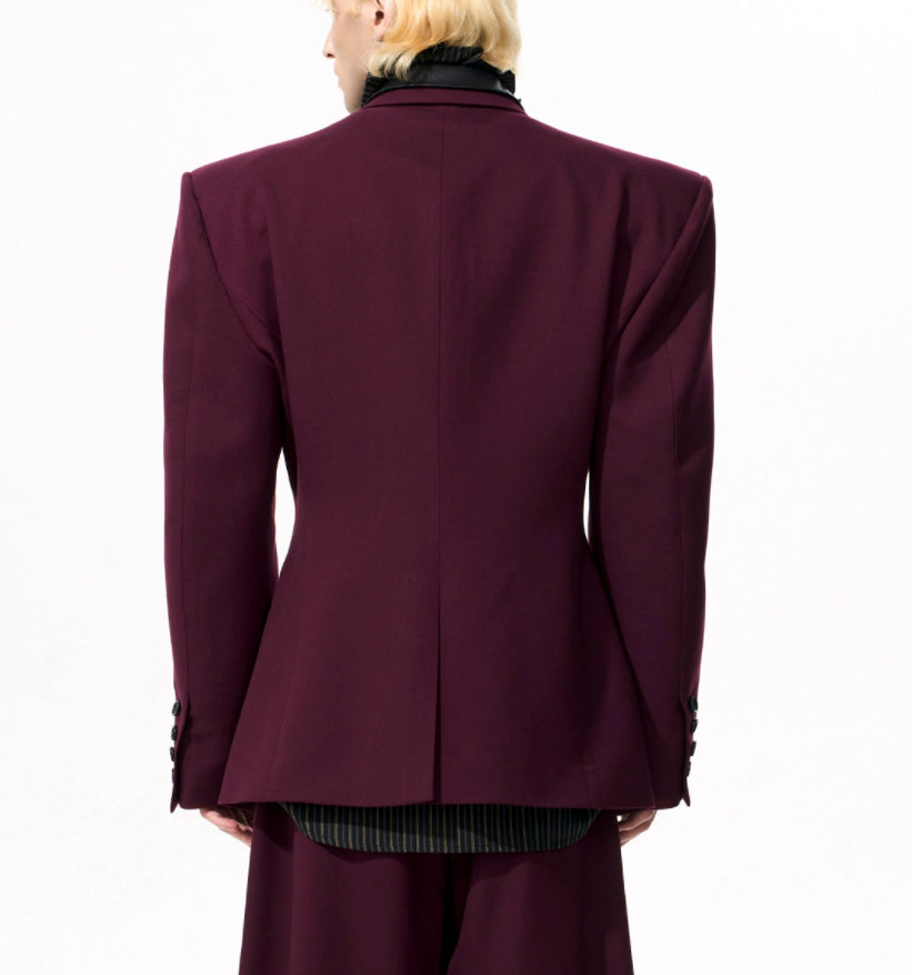 Detachable Wool Tencel Peplum Blazer