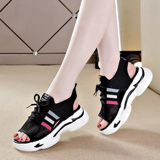 Women's Flat Knitted Fish Mouth Sandals