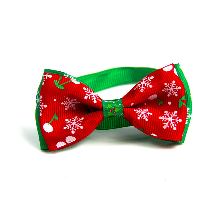 New Year Red And Green Christmas Series Pet Tie Bow Handcraft Jewelry Collar Dogs And Cats Bow Tie