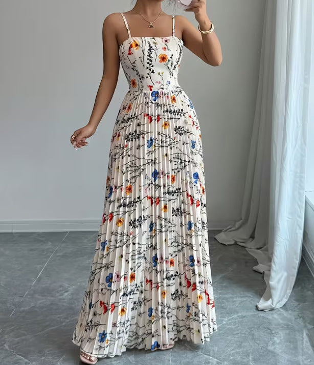 Elegant And Chic Printed Strap Dress For Women