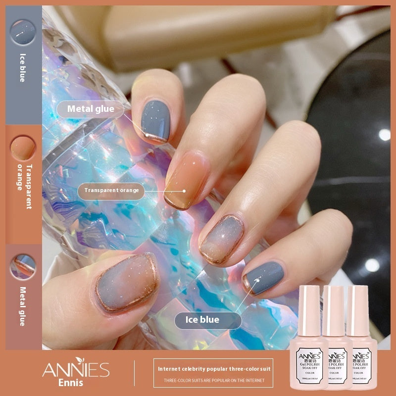 Women's Three-color New Ice Jelly Nude Color Gel Nail Polish Suit