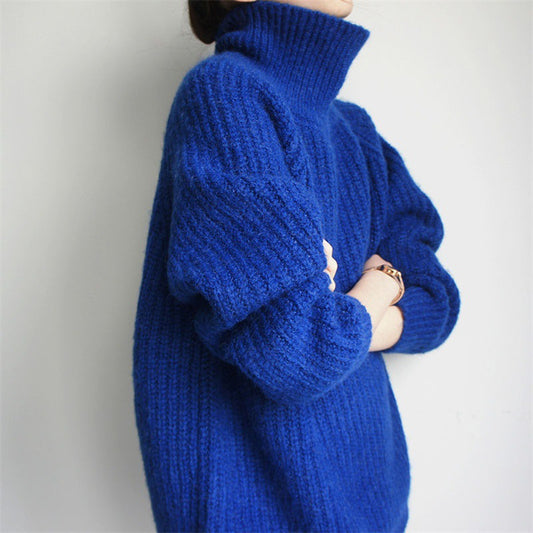 Loose And Idle All-matching Fashion Casual Turtleneck Sweater For Women