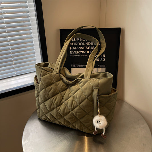 Large Capacity Rhombus Minority All-match Commuter Tote Shoulder Bag Cross-border