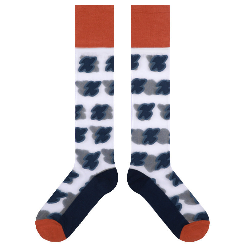 Summer Thin Breathable Transparent Glass Silk Socks Women