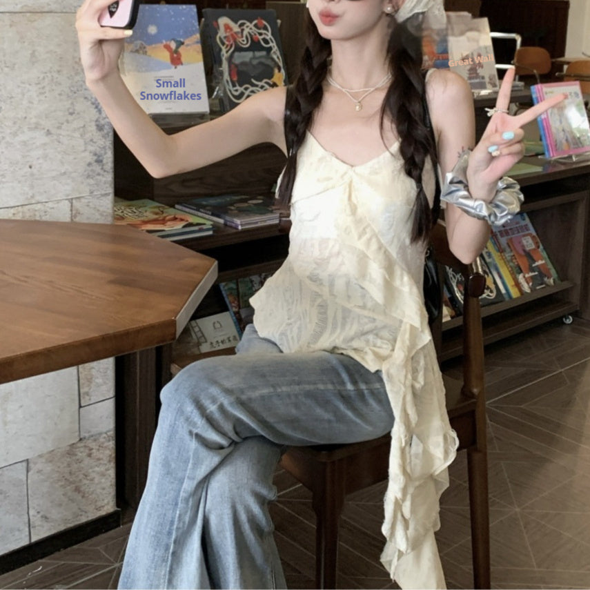 Summer-style Distressed Top For Edgy Cool Girls