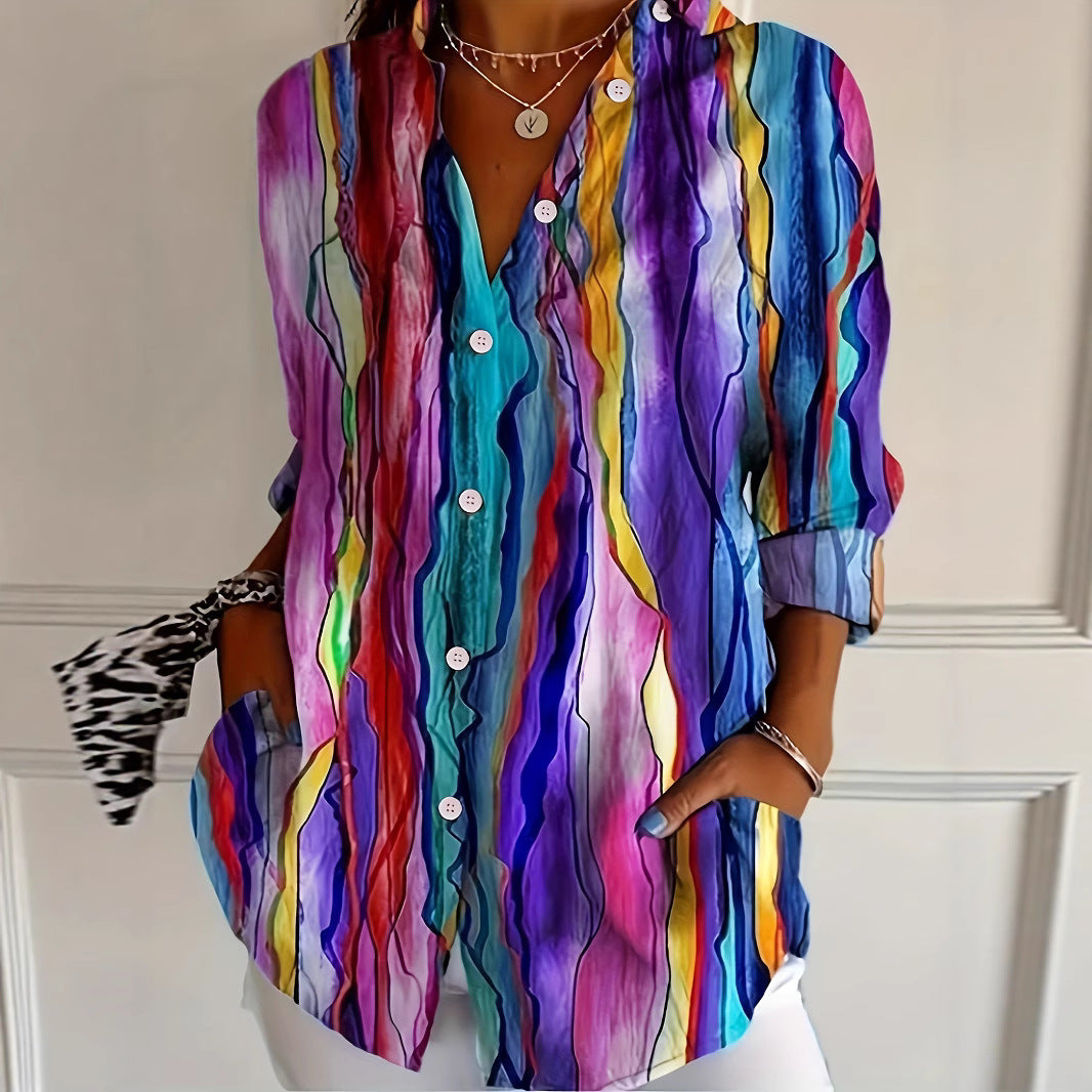Womens 3D Printed Shirts With Floral Patterns