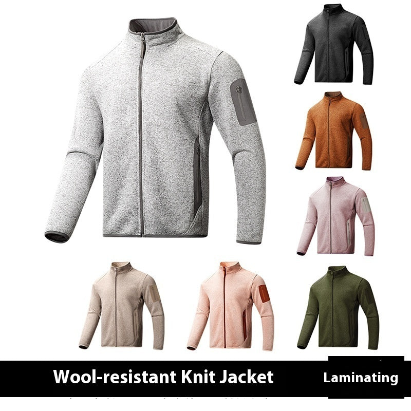 Outdoor Sports Stand Collar Men's Cardigan Tide Fleece Sweater Coat