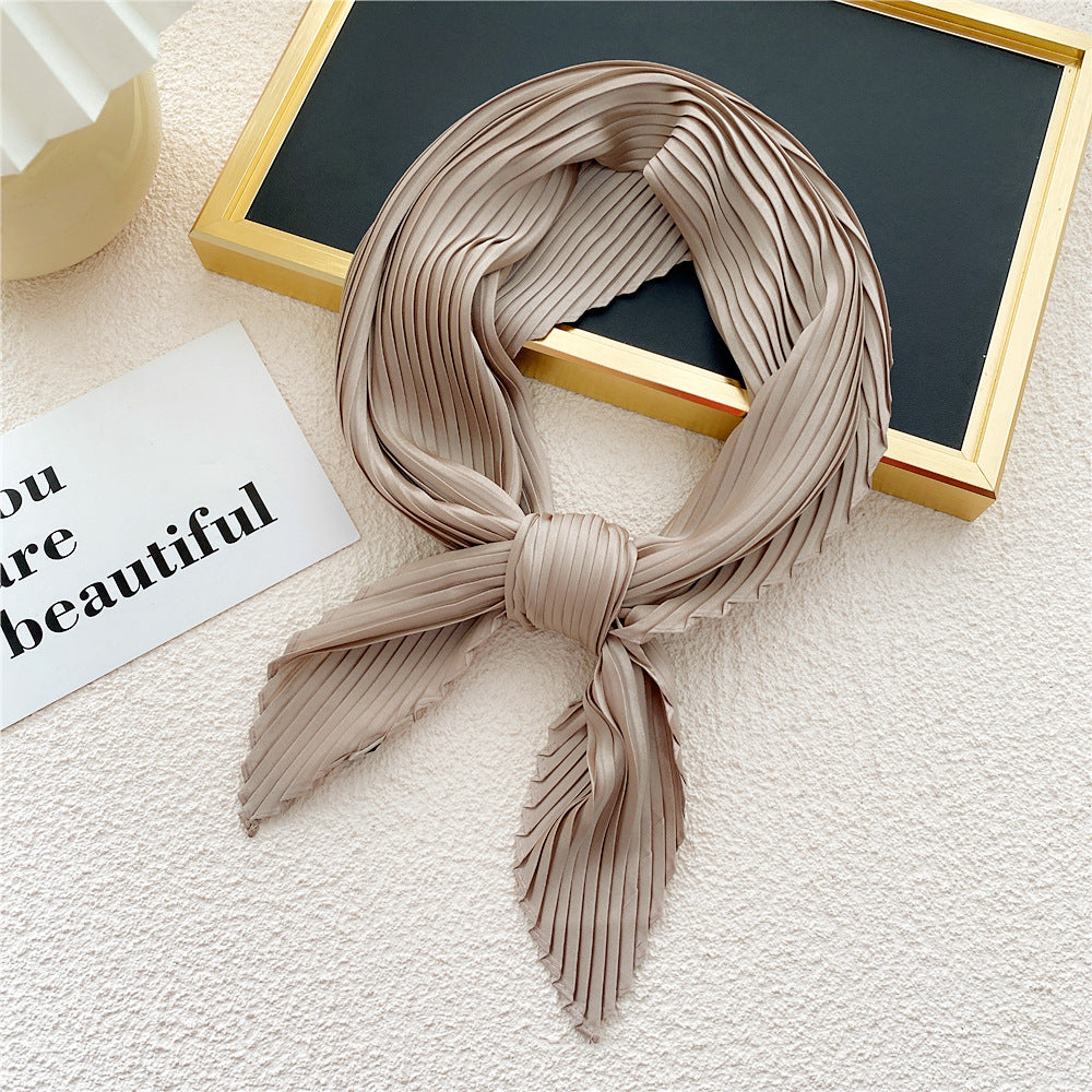 Women's Fashion Solid Color Pleated Scarf