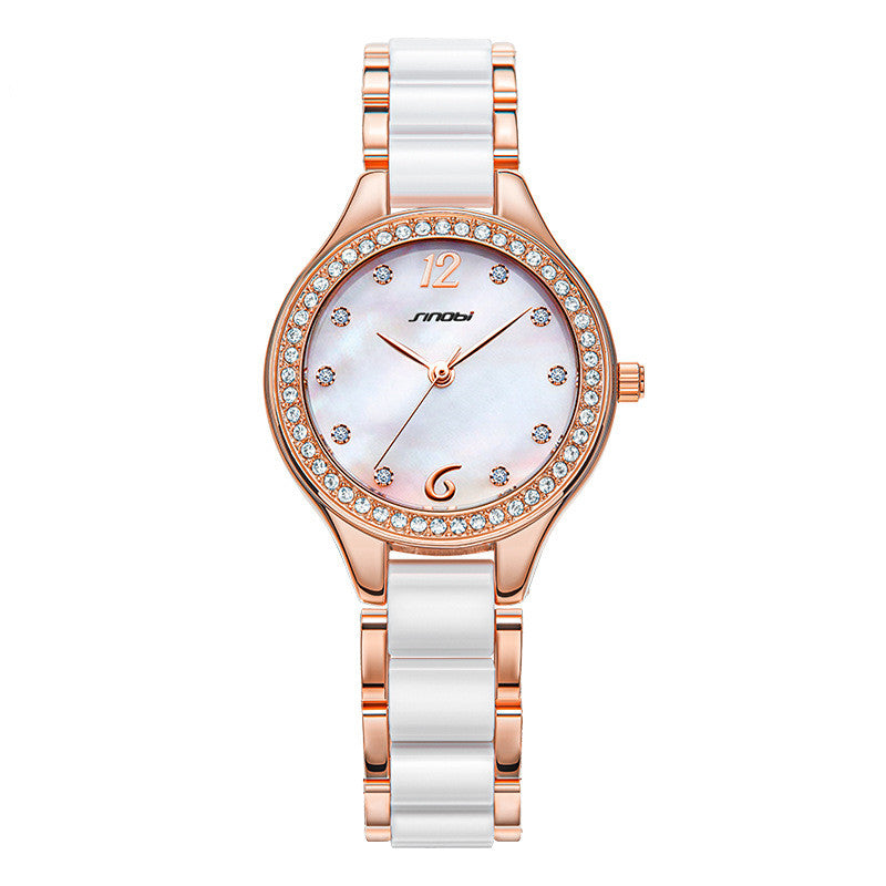 Watch With Exquisite Diamond Bracelet In Blue Box