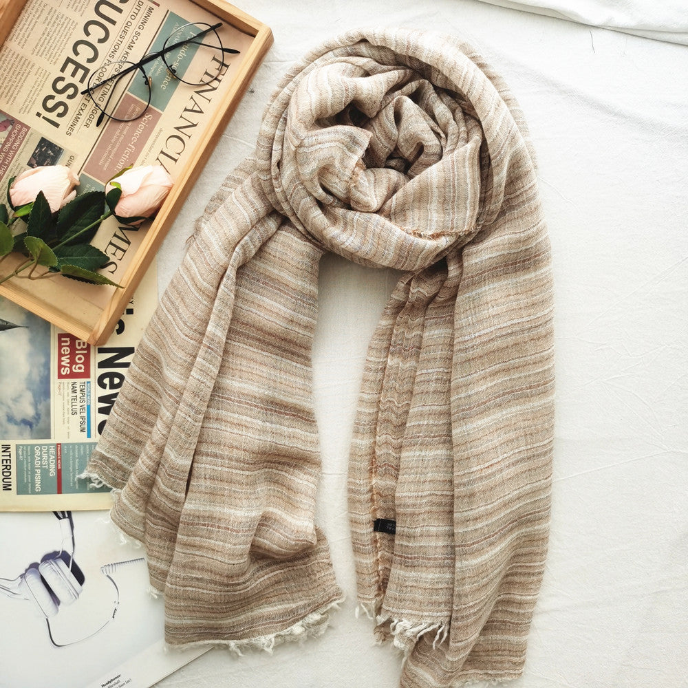 Women's Striped Simple All-match Sunscreen Shawl Long Scarf