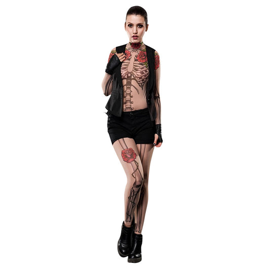 Horror Skull Rose Skeleton Women's Jumpsuit