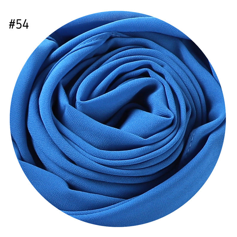 Women's Simple And Versatile Solid Color Pearl Chiffon Scarf