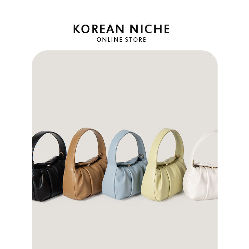 Crossbody Shoulder Bag Fashion Advanced Texture Pleated Portable Cloud Bag