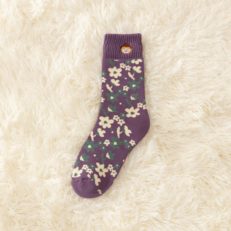 Autumn And Winter New Socks Women's Thickened Fleece-lined Warm