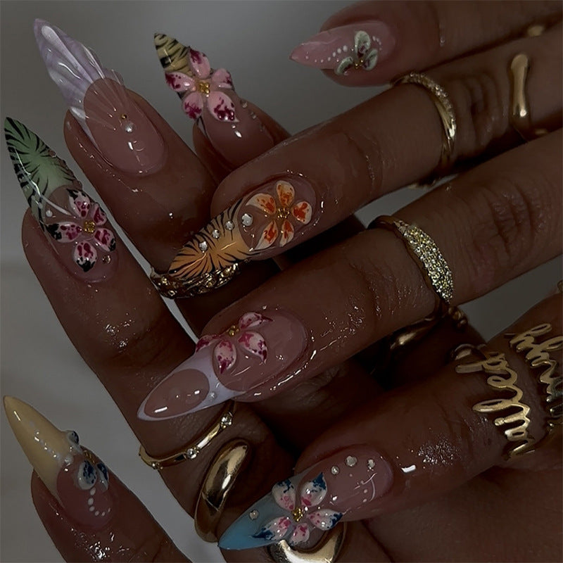 Women's Three-dimensional Flower Butterfly Love Nail Sticker
