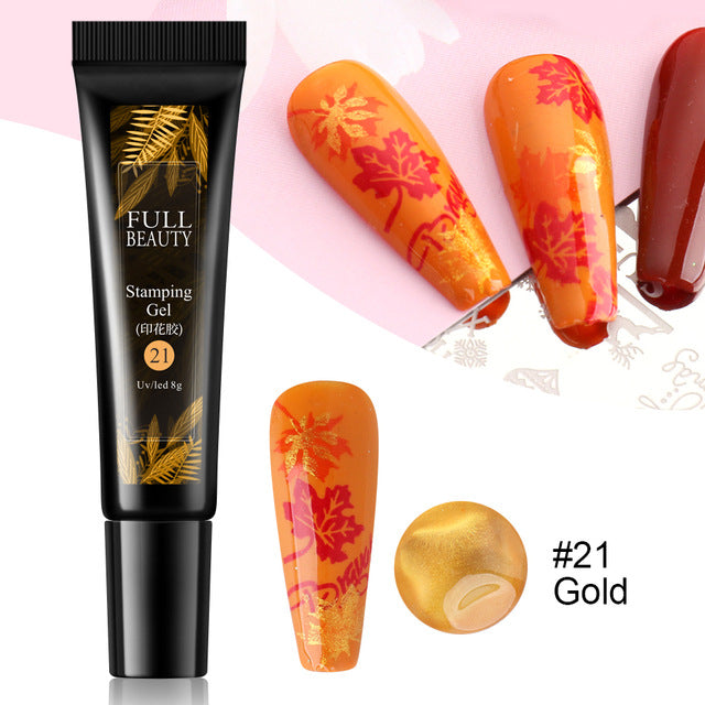 Nail Art Fluorescent Printing Glue, Nail Template Transfer Glue Hose Set
