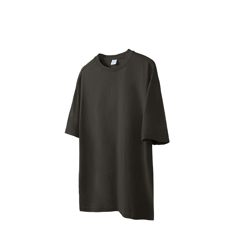 Pure Cotton Oversize Solid Color Short Sleeve T-shirt Top