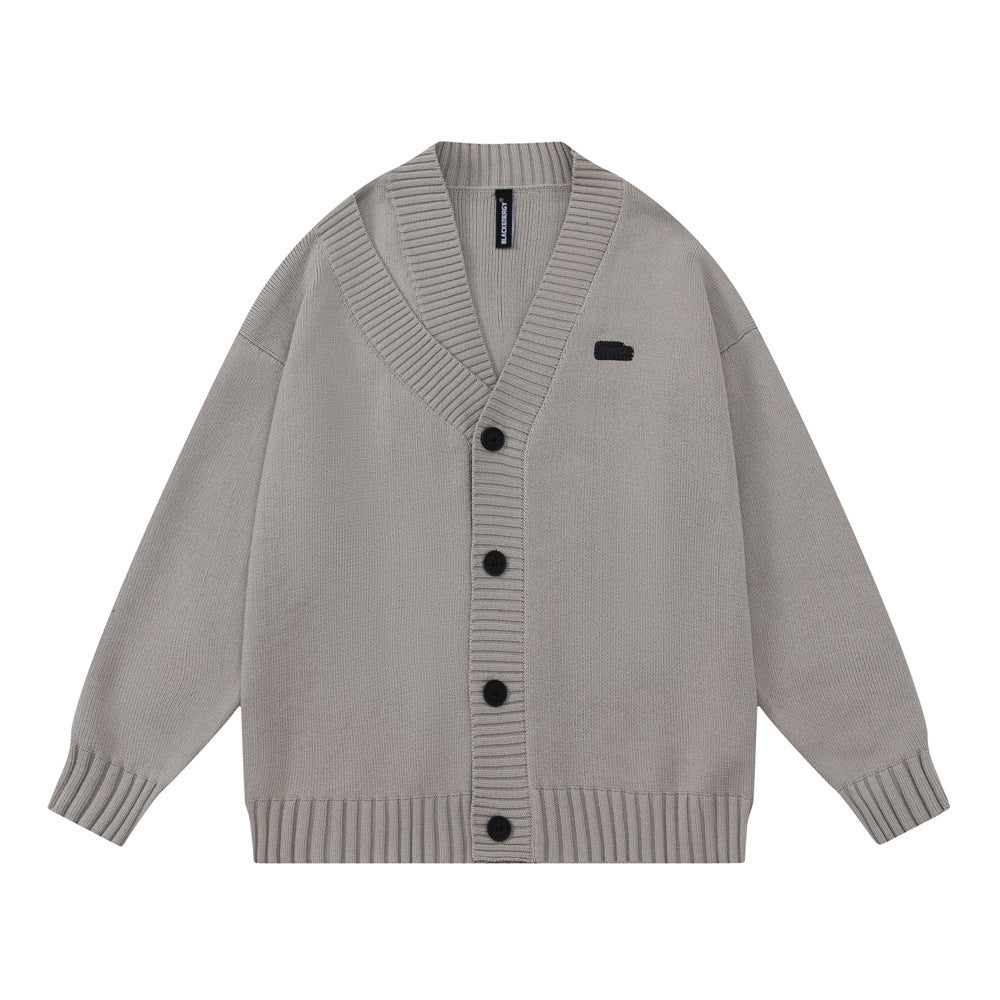 Spring And Autumn American V-neck Knitted Cardigan Sweater