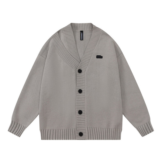Spring And Autumn American V-neck Knitted Cardigan Sweater